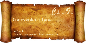 Cservenka Ilona névjegykártya